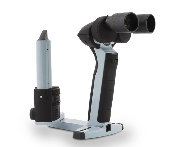 Side View of A Keeler PSL One Portable Slit Lamp